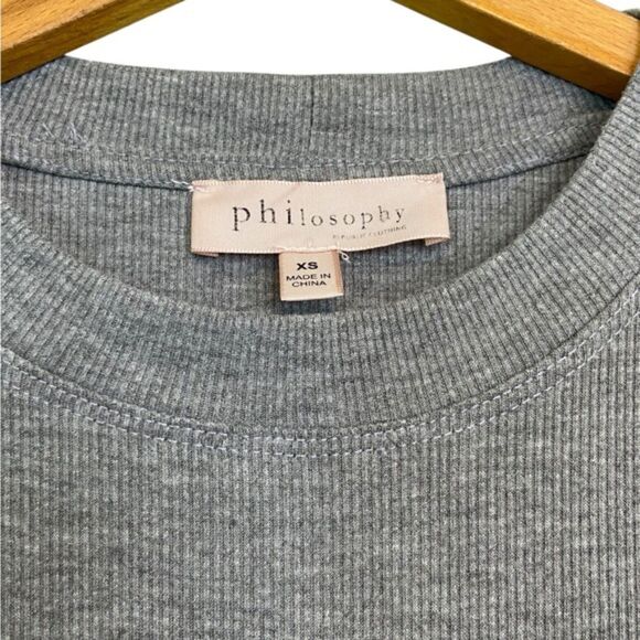 Philosophy Puff shoulder Crewneck Ribbed Long Sleeve Extra Small XS - Picture 9 of 9